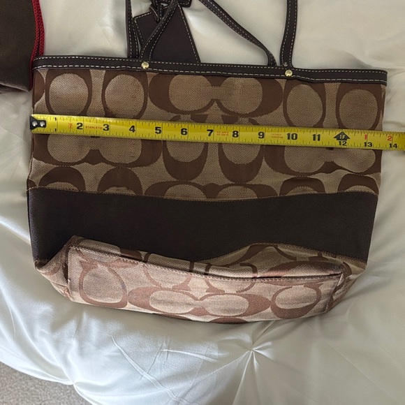 Coach Brown and Tan Signature Tote - Picture 6 of 8